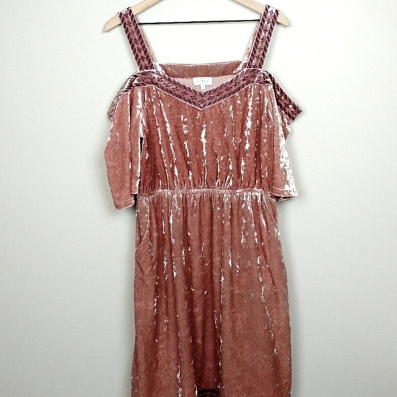 Velvet dress Blush peach LUCKY BRAND - Picture 3 of 9
